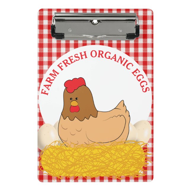 Mini Porte-bloc Élevage De Poulet Bio Frais Sur Oeufs (Devant)