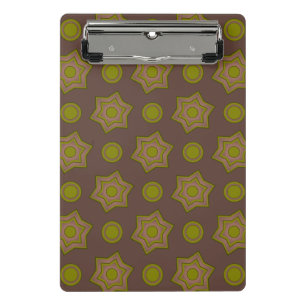 Mini Porte-bloc Étoiles et cercles en brun et vert