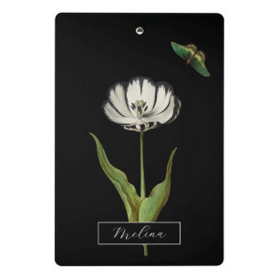 Mini Porte-bloc Fleur botanique papillon noir et blanc