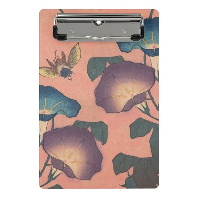 Mini Porte-bloc Fleur d'abeille rose classique Hokusai Art (Devant)