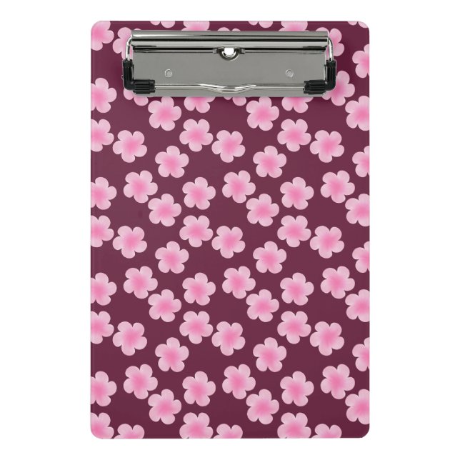 Mini Porte-bloc Fleur Frangipani rose Motif sans couture (Devant)