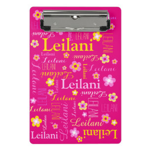 Mini Porte-bloc Fleur graphique rose jaune personnalisé filles Lei