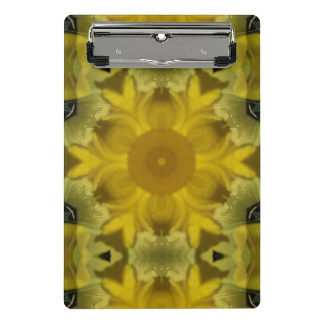 Mini Porte-bloc Fleur soleil éclate dorée (Devant)