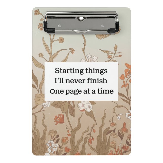 Mini Porte-bloc Fleurs Rétro Démarrant Des Choses Que Je Ne Finira (Devant)