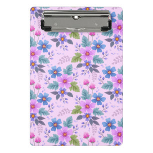 Mini Porte-bloc Floral Rose Violet Fleurs Motif-36841