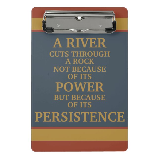 Mini Porte-bloc Force motivationnelle bleu jaune Persistance (Devant)
