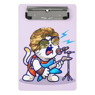 Mini Porte-bloc Funky Rockstar Cat - Musique Cool Lover Kitty