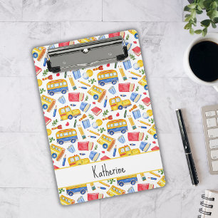 Mini Porte-bloc Funny School Bus Retourner À L'École Nom Motif