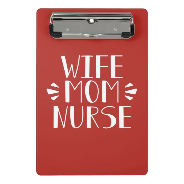 Mini Porte-bloc Graphique d'infirmière de maman d'épouse (Devant)