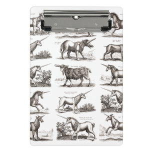 Mini Porte-bloc Gravure de licorne antique Spécimen de zoologie vi