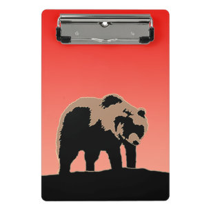 Mini Porte-bloc Grizzly Bear at Sunset - Art original de la faune