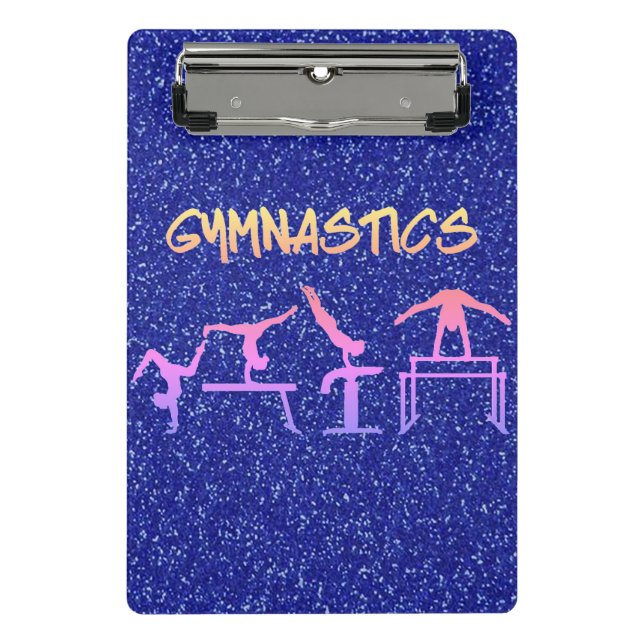 Mini Porte-bloc Gymnastique de la Parties scintillant bleue royale (Devant)