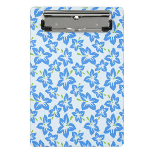 Mini Porte-bloc Hibiscus Bleu, Fleurs Bleues, Motif De Fleurs