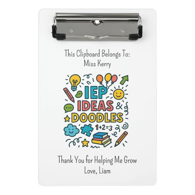 Mini Porte-bloc IEP Ideas, Doodles & Snacks | Inclusion (Devant)
