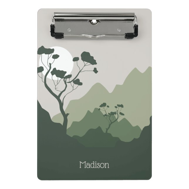 Mini Porte-bloc Illustration de la nature de nom personnalisé (Devant)