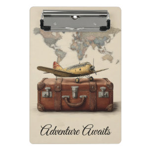 Mini Porte-bloc Illustration Vintage voyage avec plan