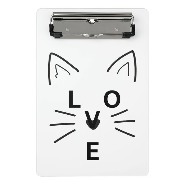 Mini Porte-bloc J'Aime Chat Cute Meow Meow (Devant)