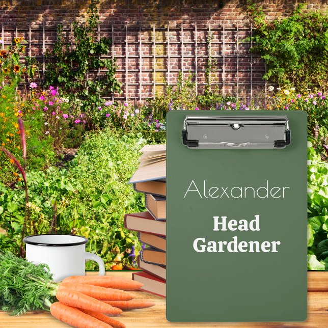 Mini Porte-bloc Jardinier-chef Nouveauté Jardinage personnalisé Pe (A mini clipboard for gardeners, with amusing Head Gardener caption. An ideal novelty garden gift.)