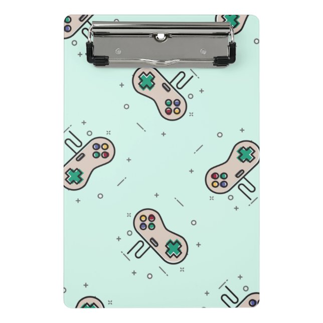 Mini Porte-bloc Jeu gris joystick sur bleu (Devant)