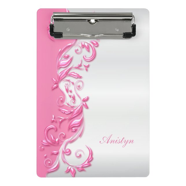 Mini Porte-bloc Joli rose de sucrerie fleuri sur la conception (Devant)