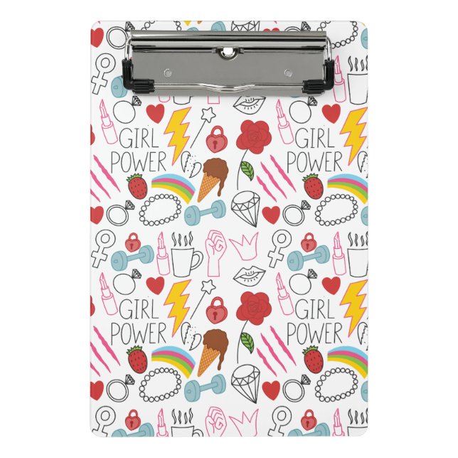 Mini Porte-bloc Jolie fille Whimsical Power Doodle Retro (Devant)