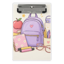 Jolis fournitures scolaires pastel de rentrée des 