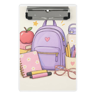 Mini Porte-bloc Jolis fournitures scolaires pastel de rentrée des 