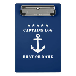Mini Porte-bloc Journal du capitaine Nom du bateau Étoiles de Anc