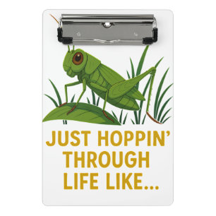 Mini Porte-bloc "Just Hoppin’ Funny Grasshopper Art"