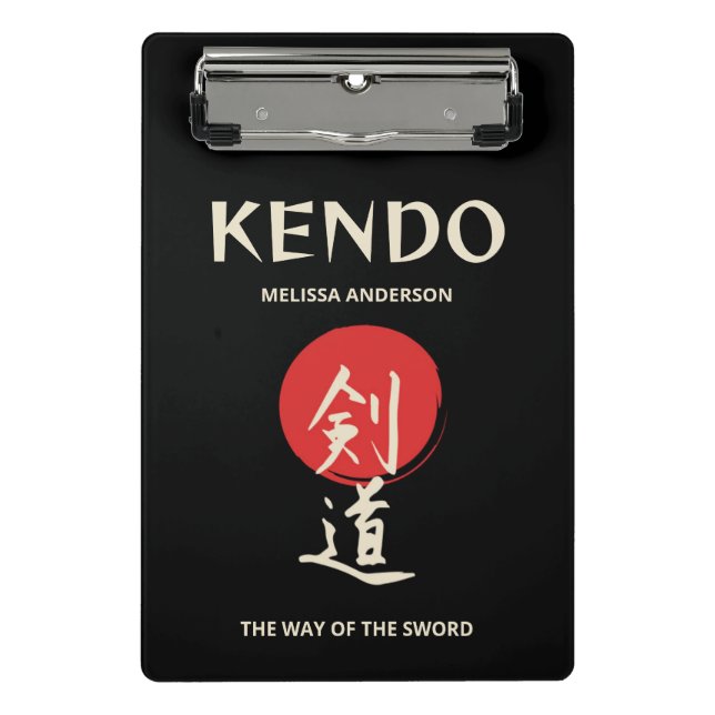 Mini Porte-bloc Kendo Vintage Rouge Noir (Devant)