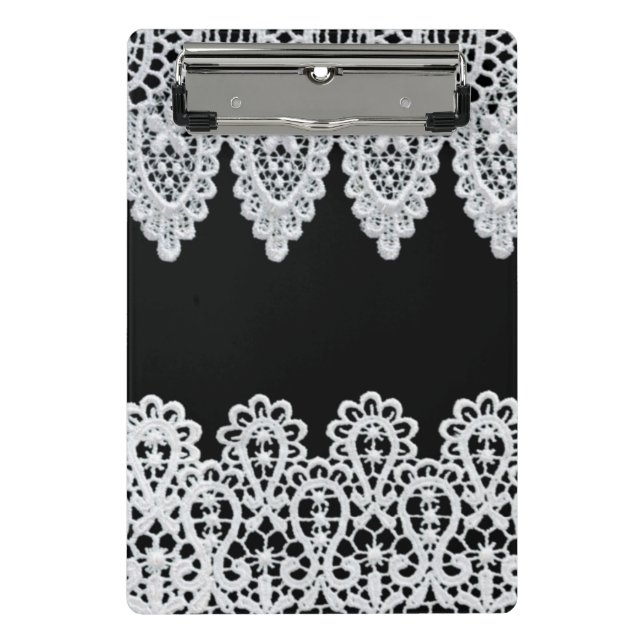 Mini Porte-bloc La dentelle blanche forme une frontière sensible (Devant)