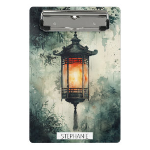 Mini Porte-bloc Lanterne éclairée par la lune Sumi-E Aquarelle (3)