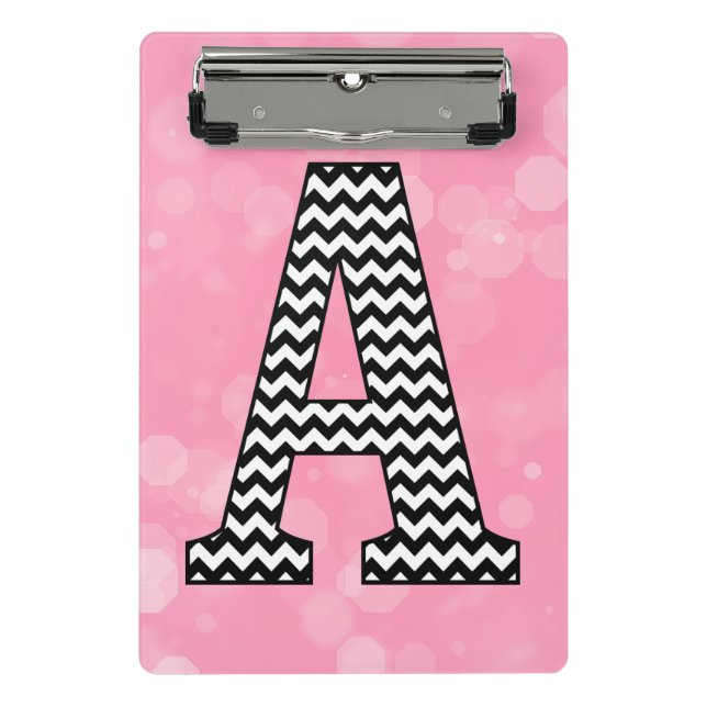 Mini Porte-bloc Lettre Chevron A sur Bubblegum rose (Devant)