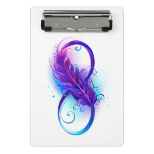 Mini Porte-bloc L'infini avec plume violette