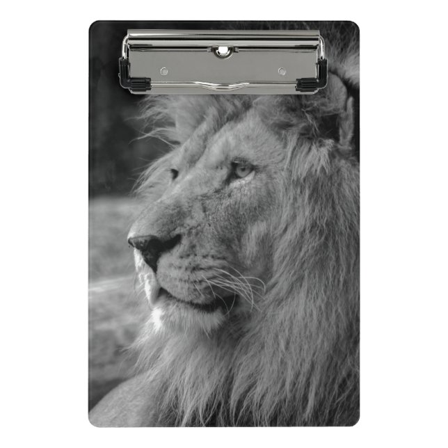 Mini Porte-bloc Lion noir et blanc - Animal sauvage (Devant)
