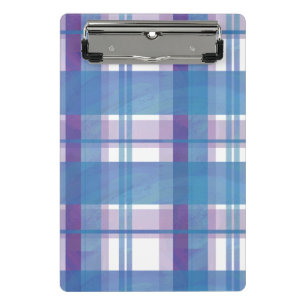 Mini Porte-bloc Madras Plaid Blue et Purple