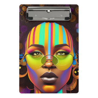 Mini Porte-bloc Magie de fille noire, femme melaneuse, pastel rain