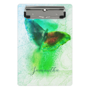 Mini Porte-bloc Magique Emerald Green Watercolor Butterfly Script