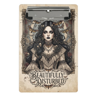 Mini Porte-bloc "Magnifiquement troublée" Femme gothique avec des