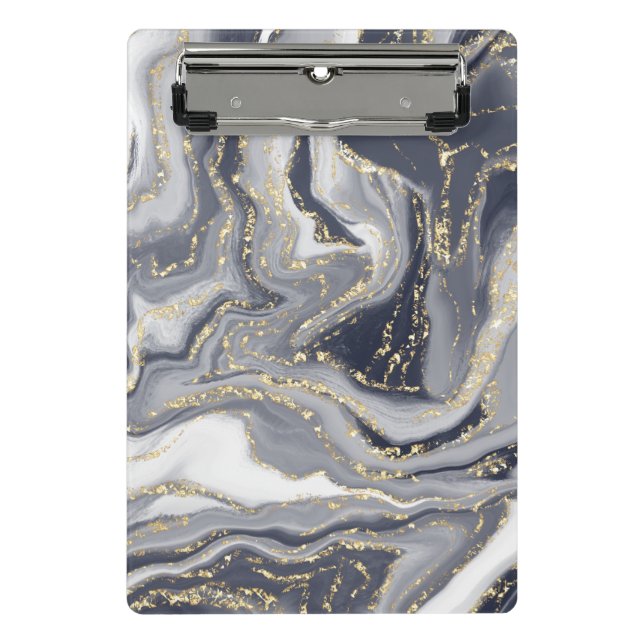 Mini Porte-bloc Marbled Gray, White and Gold (Devant)
