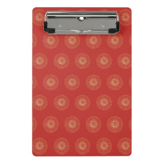 Mini Porte-bloc Médaillons de fleurs de Zinnia dorées rouges