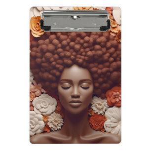 Mini Porte-bloc Melanin noir fleur de Sista boucles afro femmes