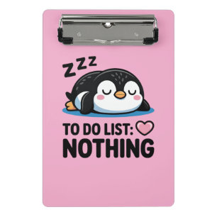 Mini Porte-bloc mignon pingouin endormi, liste de choses à faire r