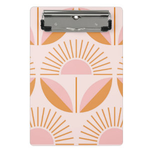 Mini Porte-bloc Mignonne, orange, pêche, rétro, motif floral, vint