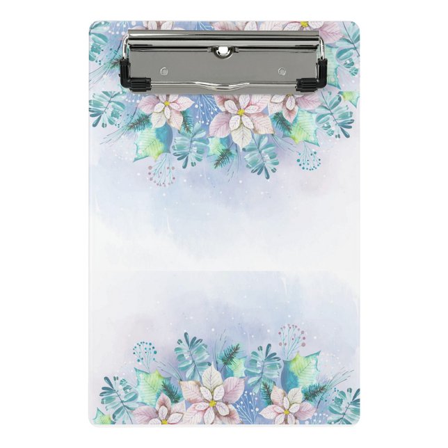 Mini Porte-bloc Mini Porte - bloc à cadre de fleurs (A clipboard with a floral design is displayed in a well-lit, close-up shot!)