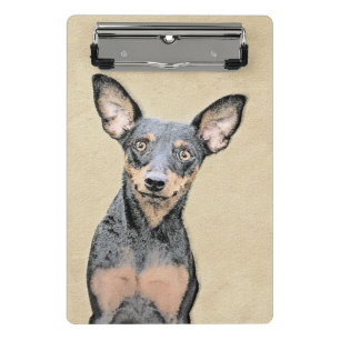 Mini Porte-bloc Miniature Pinscher Peinture Cute Original Dog Art