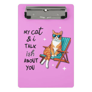 Mini Porte-bloc Mon chat et moi discutons un peu de vous