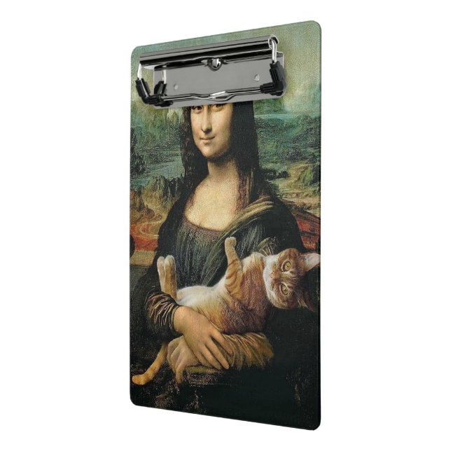Mini Porte-bloc Mona Lisa tenant son chat Leonardo da Vinci (Angle2)