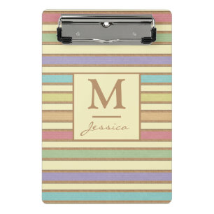 Mini Porte-bloc Monogramme à ruban Pastel moderne et élégant