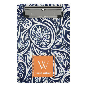 Mini Porte-bloc Monogramme botanique Abstrait de rouille de la mar